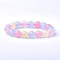 1PC Fashion Simple Natural Stones Bracelet Crystal Healing Quartz Stretch Bangles for Women Girls Morganite Yoga Jewelry Gift