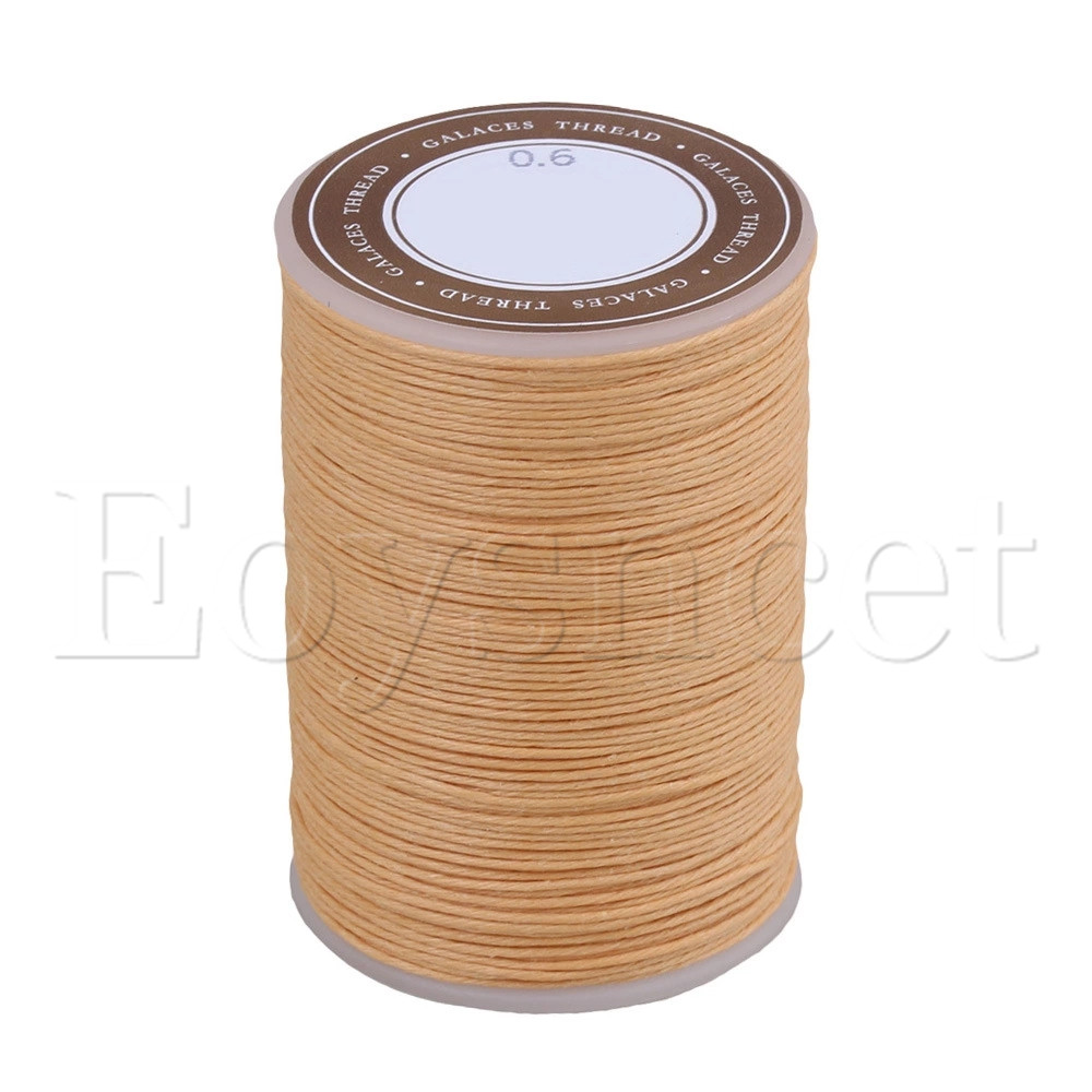 0.6mm Dia 95m Beige Ramie Waxed Cord Wax Thread Linen for Crafts Sewing