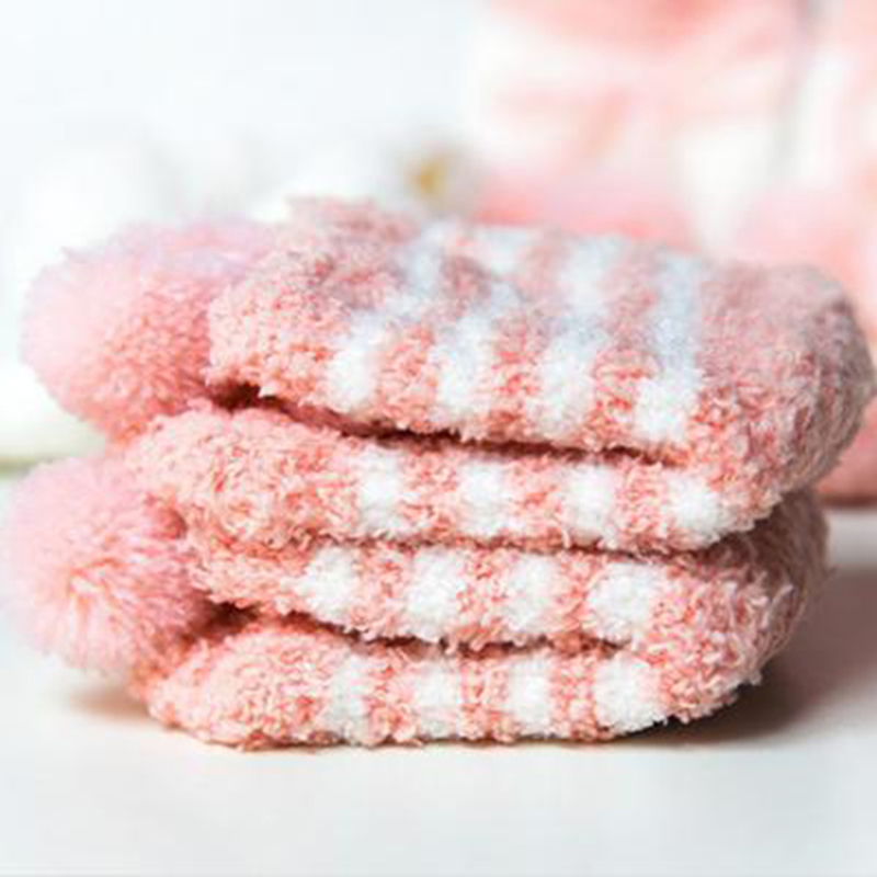 3 Pair Baby Girls Socks Winter Thick Warm Baby Socks Newborn Non-slip Floor Sleep Socks Coral Fleece Tube Socks