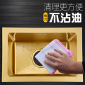 Gold Kitchen Sinks 304 Stainless Steel Manual 4mm thickness Kitchen Sinks Single Bar Counter Kitchen Sinks Nano Anti- Scratch