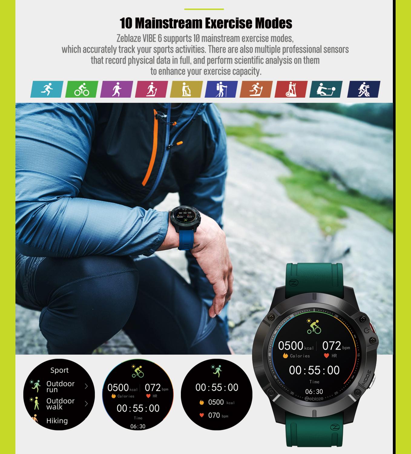 New Zeblaze VIBE 6 Smart watch Music Player Receive/Make Call Heart Rate 25 days Battery Life smartwatch 2020 sport watch