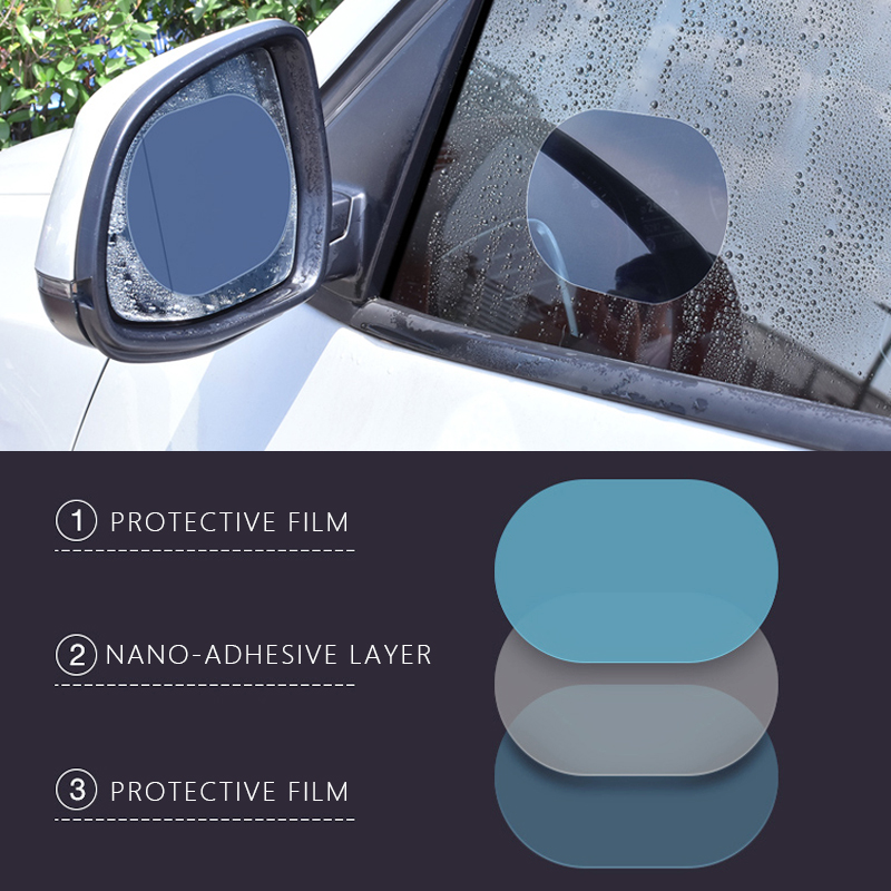 2pcs set car rearview mirror waterproof sticker window transparent film Anti fog anti-glare window foil auto protective stickers