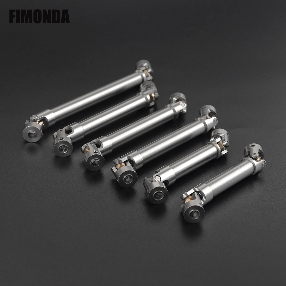 FIMONDA 2pcs Stainless Steel Drive Shaft for 1/10 RC Crawler Traxxas TRX4 TRX6 Axial SCX10 Wraith Capra D90 TF2 Redcat GEN8