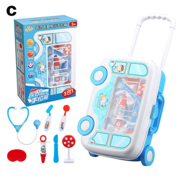 Hot Selling Children Pretend Play Toys Hospital Medicine Suitcase Luggage Toys Kitchenware Tools Trolley Case