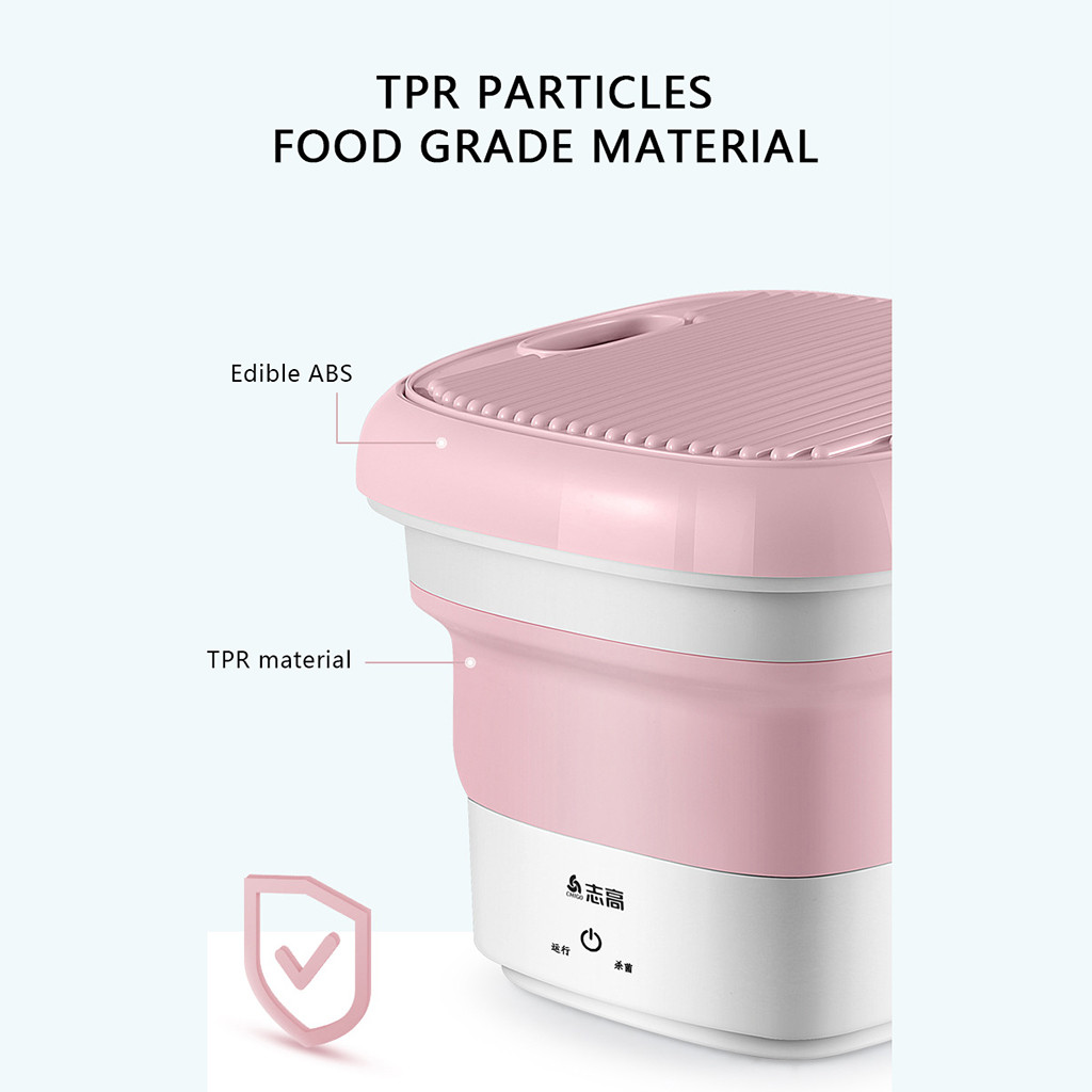 40W Mini Ultrasonic Washing Machine Portable Mini Collapsible Bucket Washing Machine For Family Travel Clothes Cleaning #YL5