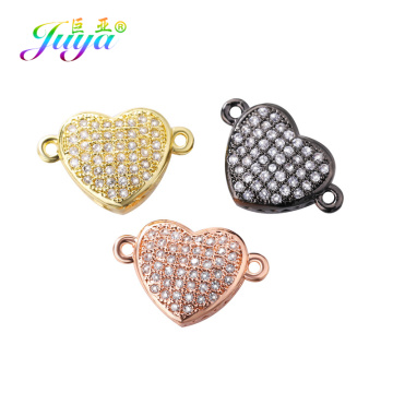 Juya DIY Jewelry Making Supplies Handmade Love Heart Charm Connector Accessories For Needlework Bracelet Necklace Earring Making