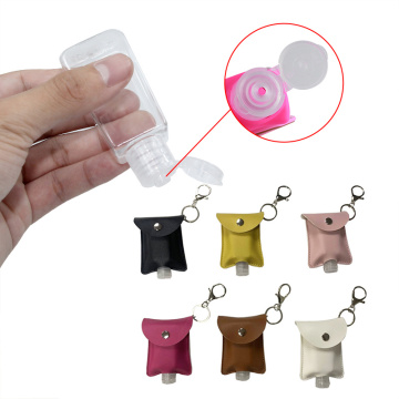 Creative Leather Hand Sanitizer Holder With Keychain Refillable Safe Gel boat With Empty Bottle Girl Kids Hand Sanitizer Bottle