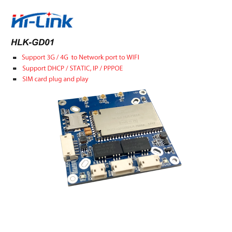 Free ship 4G to WiFi 4g to network cable HLK-GD01 4G router module development board/kits with EC25 series inplug 3G/4g card