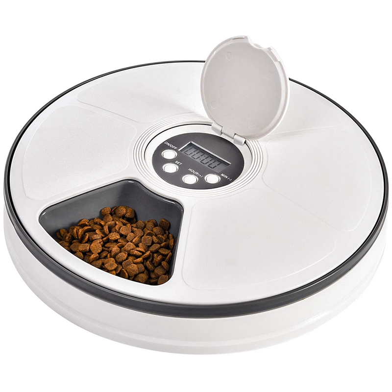 Automatic Pet Feeder Food Dispenser for Dogs, Cats & Small Animals - Features Distribution Alarms, Programmed Timed Self 6 Meal