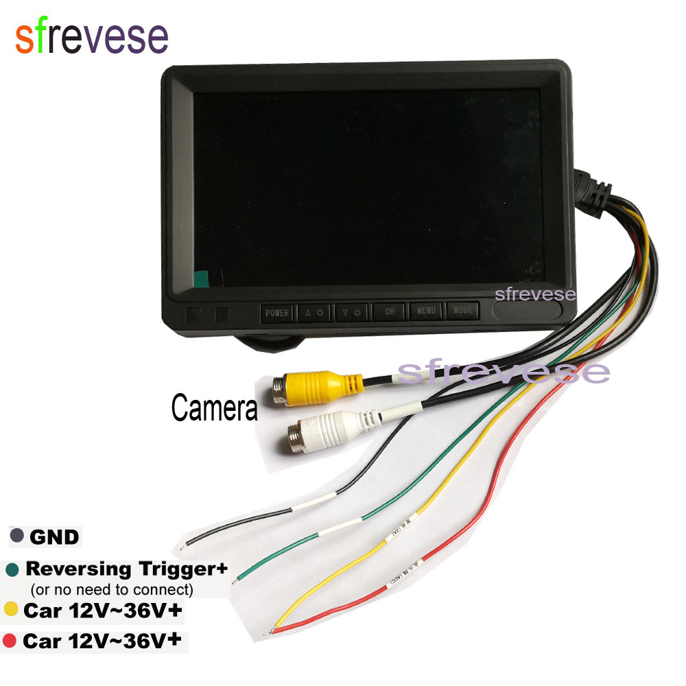 7" IPS HD DVR Recording 2CH Split 4Pin Car Rear View Monitor + 2x Waterproof AHD 1080P Reversing Backup Camera For Bus Truck