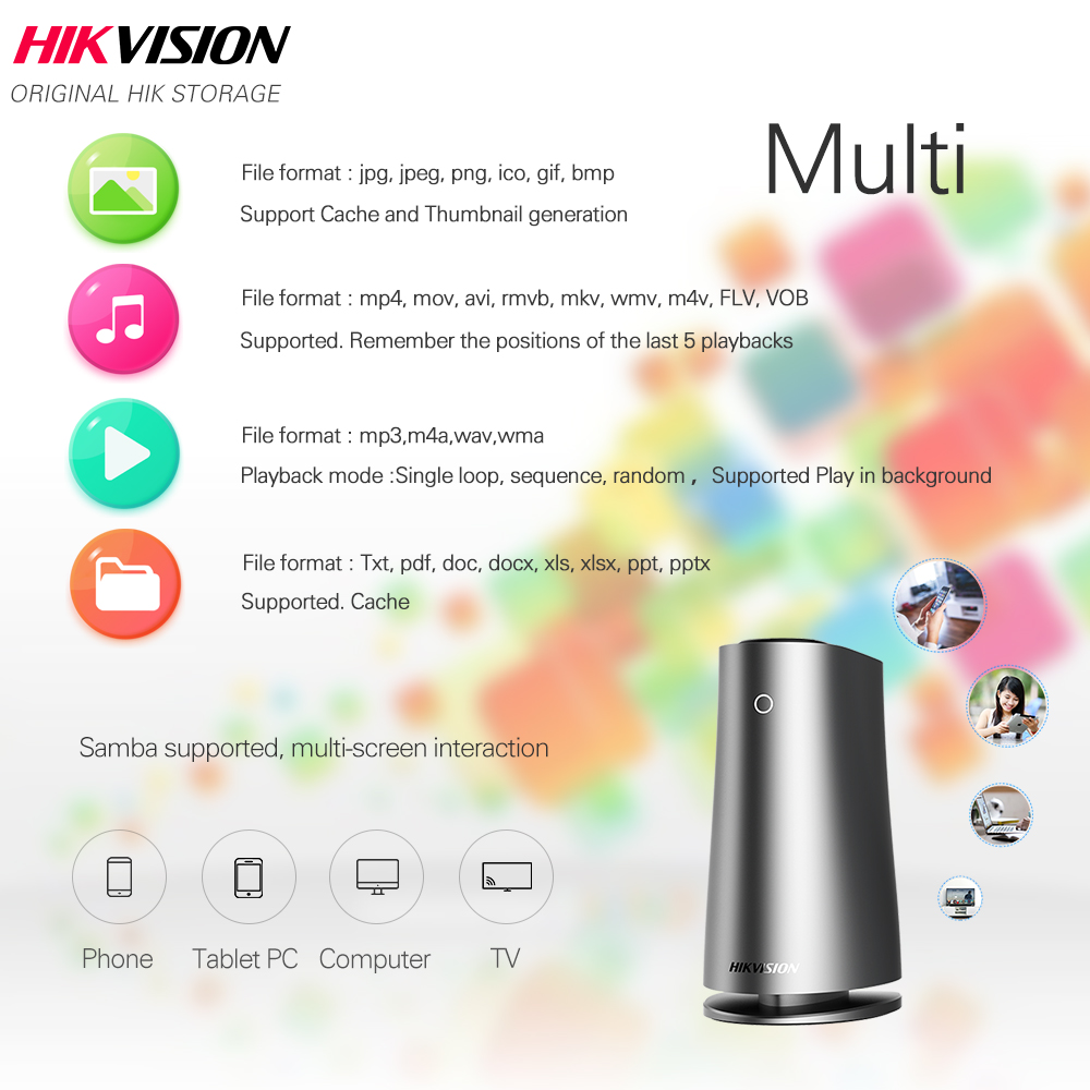 Hikvision NAS Private Cloud Storage Sharing Server for Home/Office WiFi Network Attached Storage support 2.5 inch HDD