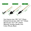 3pcs/Set Mini Gardening Tools Wood Handle Stainless Steel Potted Plants Shovel Rake Spade for Flowers Potted Plant Metal Head