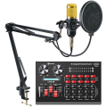 BM 800 Microphone with R8 Sound Card BM800 Microphone Professional Condenser Mic for Computer Podcast Recording TikTok