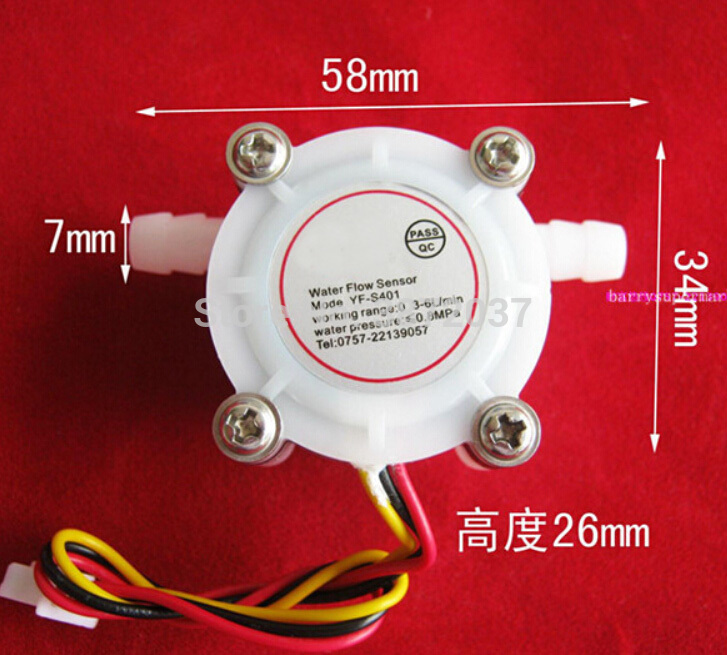 5pcs/lot DIYmall YF-S401 Water Flow Sensor Meter Coffee Dispenser Counter 0.3-6 L/min