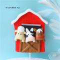 Happy Farm Horse Cow Train scarecrow Clay Cake Toppers for Children's Day Party Baby Happy Birthday Supplies Lovely Gifts