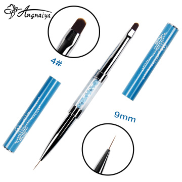 ANGNYA Double Ended Liner Tool Nail Brush Drawing Painting Flower Pen DIY UV Gel Flowers Design Nail Art Brushes Manicure Tools