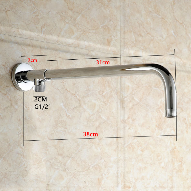 Wall Mounted Shower Arm Stainless Steel Material Chromed Bathroom Shower Accessories Shower Head Fixed Pipe Shower Holder