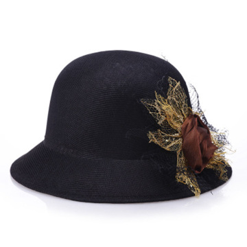 Elegant ladies hats female accessories summer rose lace linen fashion ladies sun hat outdoor sun hat straw hat sun hat F56