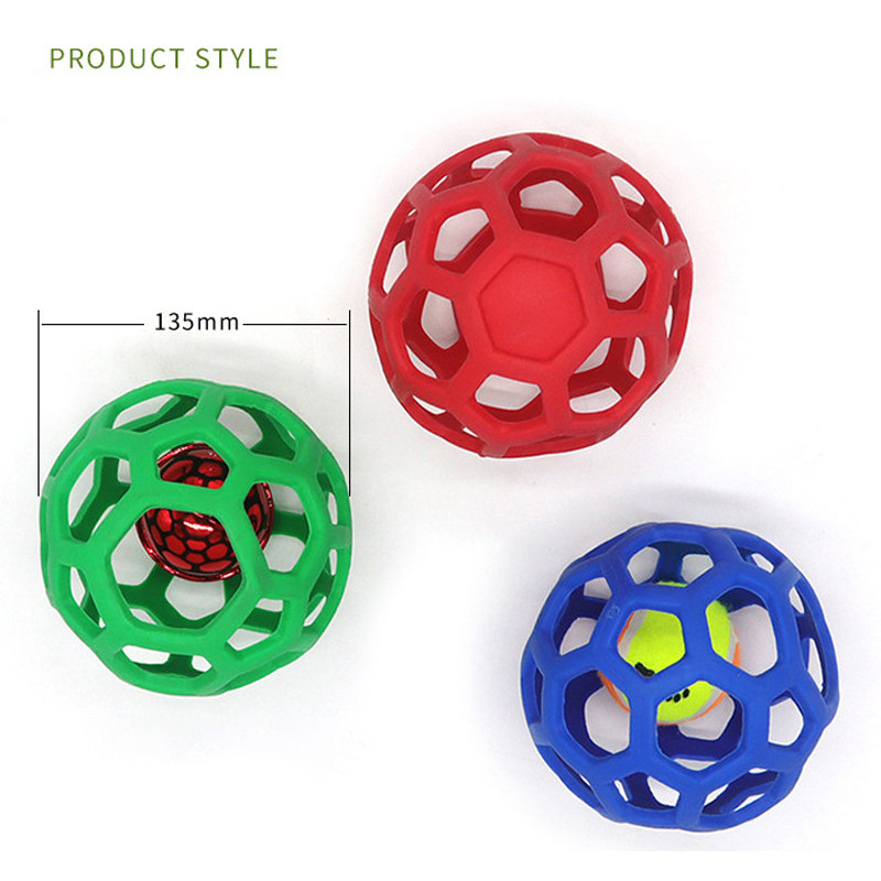 Pet Dog Cat Ball Toy Dog Rubber Chew Toy Dog Geometric Safety Toys Ball For Small Medium Large Dogs Playing Pet Training Product