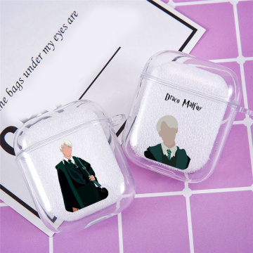 Funny Cartoon Draco Malfoy Clear Headphone Case For Apple Airpods 1/2 Shockproof Silicone Protection Earphone Cover Accessories