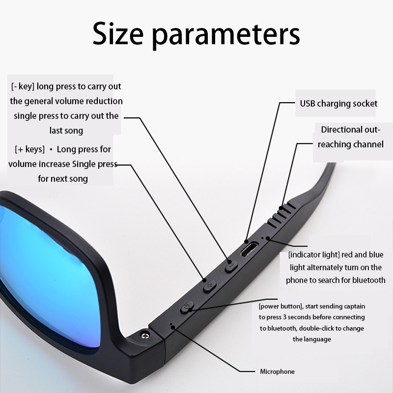 Bluetooth Smart Sport Headphone Sunglasses Bluetooth Driving Goggles Audio Headset Glasses Car Interiories For Car