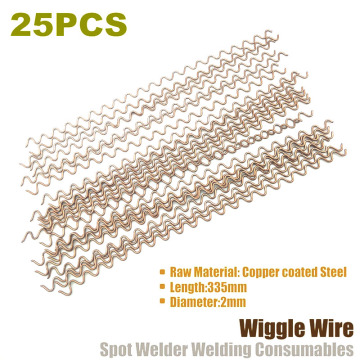 25pcs/pack Wiggle Wire Car Dent Fix Equipment Wave Wire Spot Welder Panel Beating Puller Claw Wire Body Repair Work Consumables