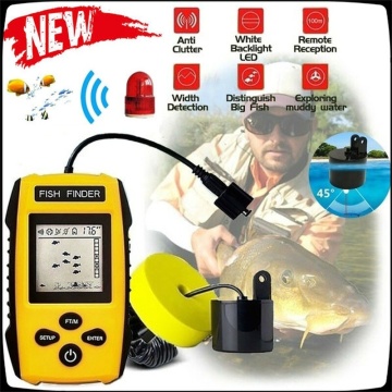 2020 New Portable Fish Finder Underwater Wired Fishing Camera Chambers Transducer Depth Alarm Sensor Sonar Sounder with Dispaly
