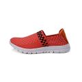 Watermelon Red Soft Fabric Shoe Lining Woven Loafers