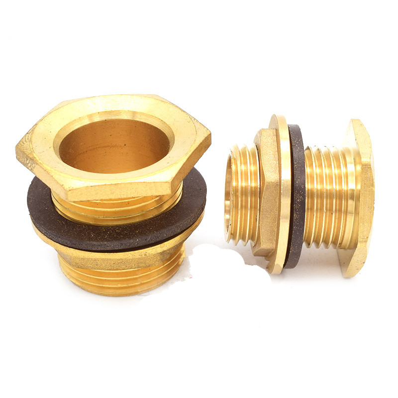 Brass Water Tank Connector 1/2" 3/4" 1" BSP Threaded Male Pipe Plumbing Fittings Bulkhead Nut Jointer