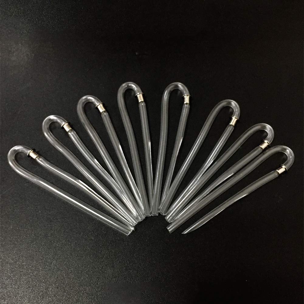 8pcs Preformed BTE Hearing Aid Earmold Tubing Tubes 3.2 mm OD with Metal Tube Lock for Hearing Aids