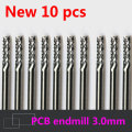 10pcs Carbide PCB CNC Engraving Bits End Milling Cutter cutting drill hole endmill 3.0mm Diameter # ST3.3.012