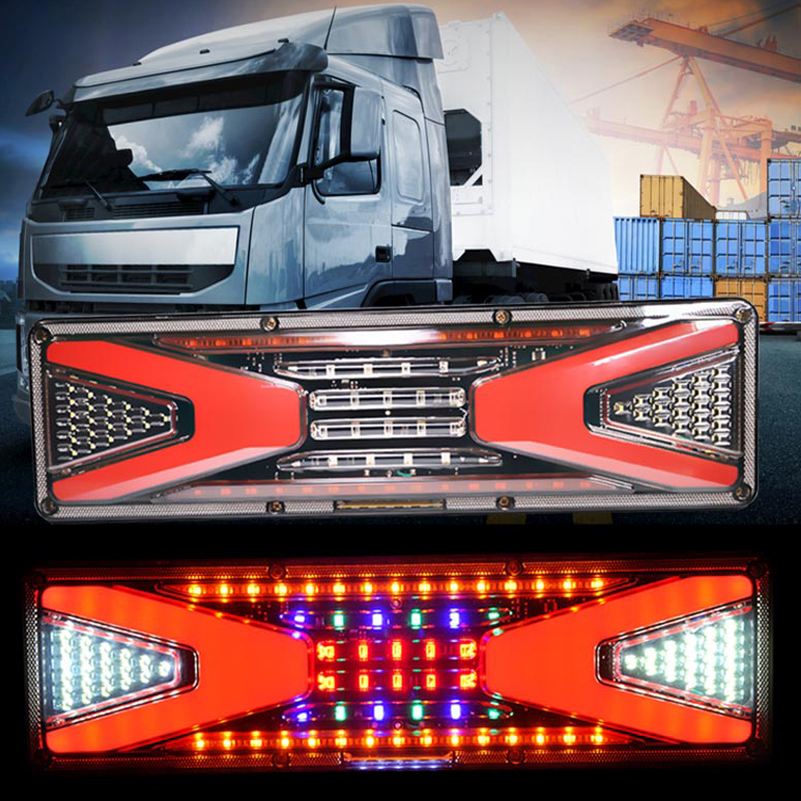 33cm 24V LED Truck Rear Tail Light Trailer Stop Lorry Bus Brake Reverse Turn Traffic Indicator Lamp Waterproof Warning Light.