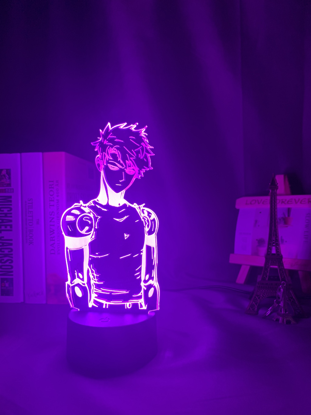 Acrylic Led Night Light Lamp Anime One Punch Man Genos Figure Desk 3d Lamp for Kids Child Room Decorative Nightlight Manga Gift