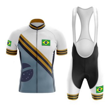 2020 Pro Team BRAZIL Summer Men's Short Sleeve Cycling Jersey Set Sport MTB Cycling Clothing Bicycle Road Riding Set Bib Shorts