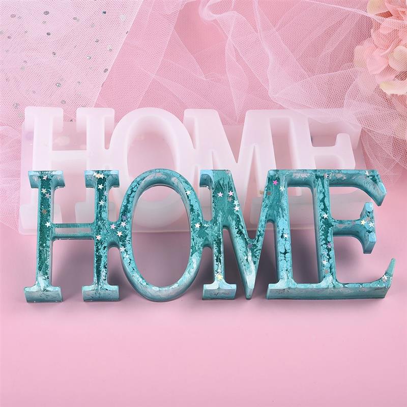 LOVE HOME Letters Silicone Mold Resin Casting Molds DIY Epoxy UV Pressed Flower Resin Crafts Mould Tools Home Decoration