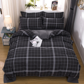 black dark gray bedding set duvet cover set bed sheet pillowcase cover flat sheets 3/4/5pcs queen single family size