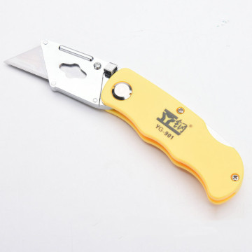 Folding Art Knife All Steel Plastic Handle Industrial Paper Cutter Stainless Steel with 5 Blades High-carbon Steel 0.5*18*48mm