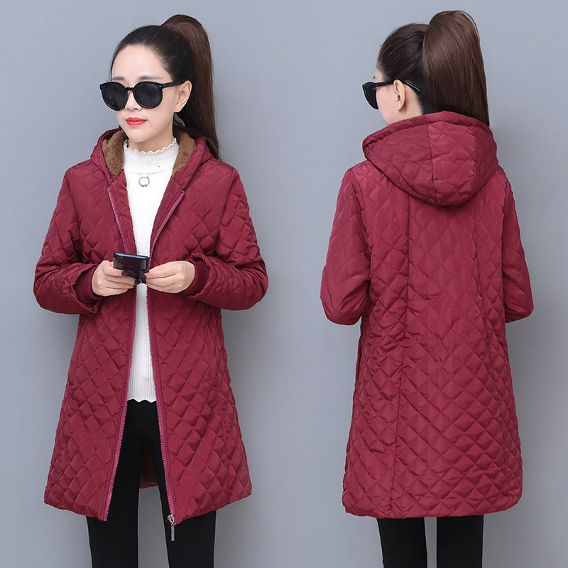 Warm cotton hoodies women coats 2021 new fashion slim casual basic jackets female parkas long coat woman clothes outerwears