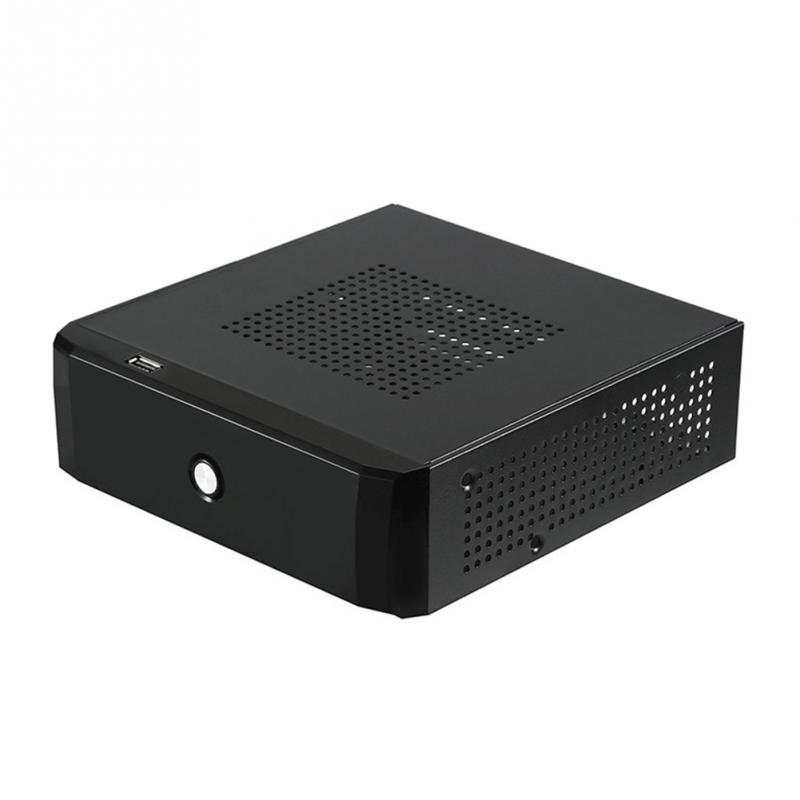 2.0 USB Computer Case Mini Office HTPC Mini ITX Desktop Computer Gaming Power Supply Metal Chassis Computer Case