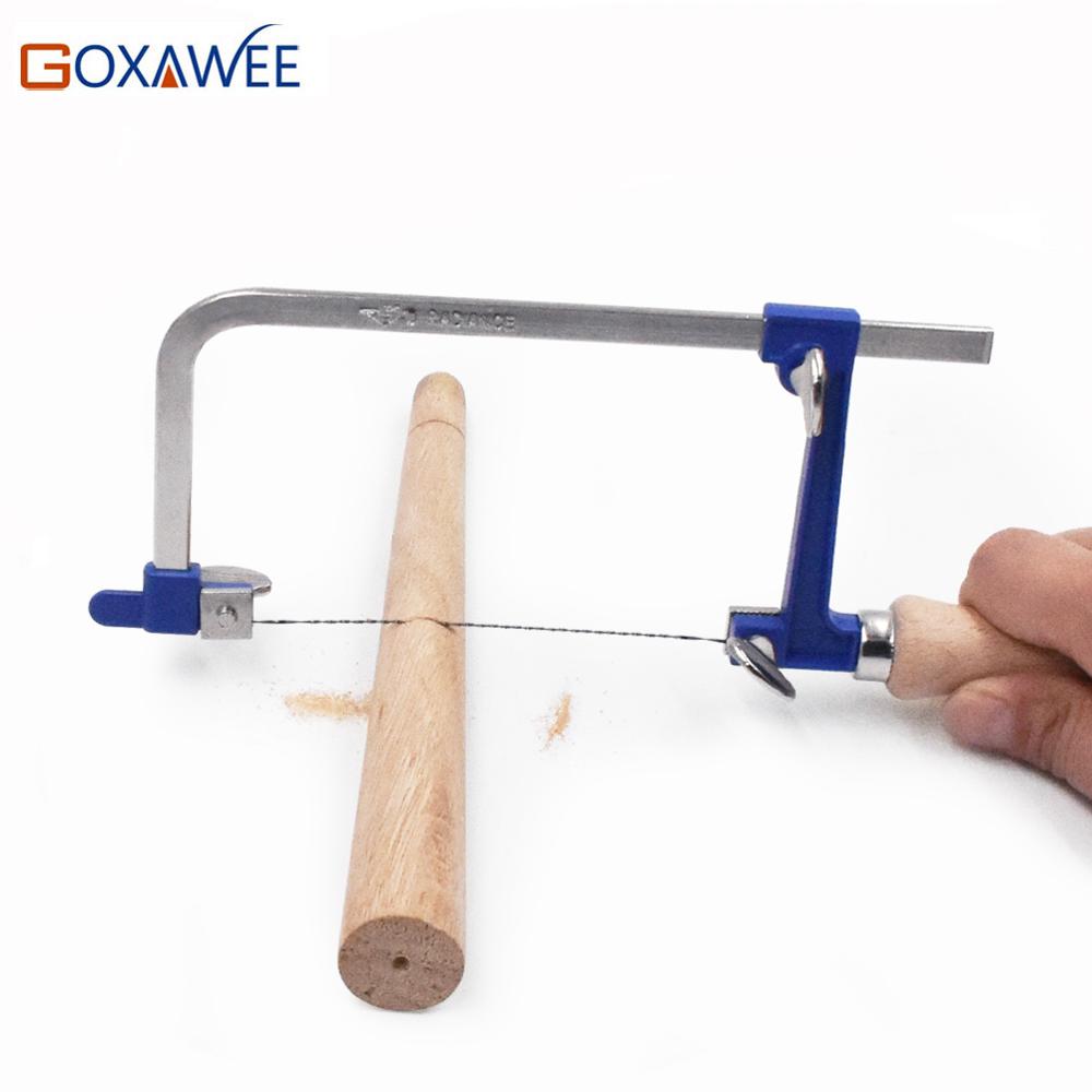 GOXAWEE Adjustable Hand Saw Frame Saw Bow 60mm Depth for wood Metal working Tools Craft tools Hand Tools 10mm to 140mm