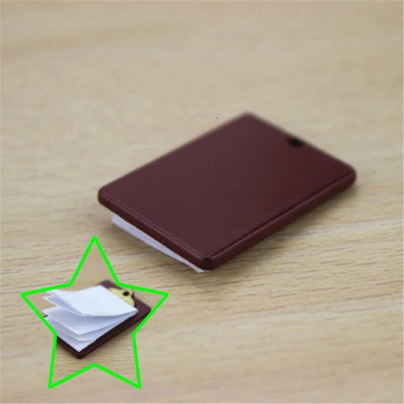 1PC Useful Mini Dollhouse Miniature Accessories Alloy Clipboard with Real Paper Attached Small Memo Pad