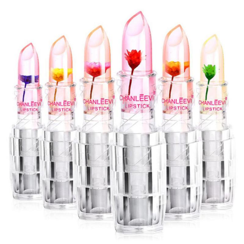 ELECOOL Temperature Color Change Jelly Lipstick Flower Waterproof Transparent LipStick Natural Cosmetics Long Lasting TSLM2