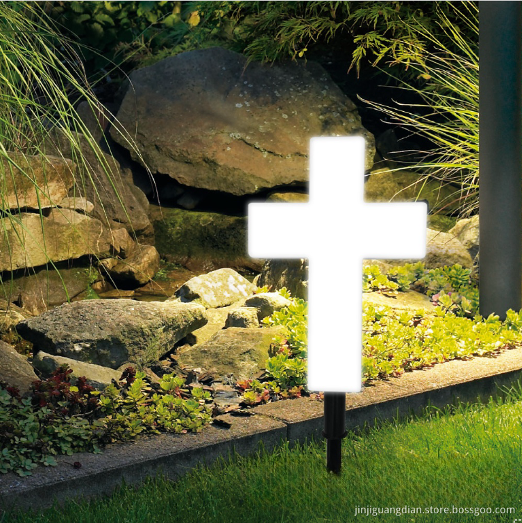 Solar Powered Cross Lawn Lamp