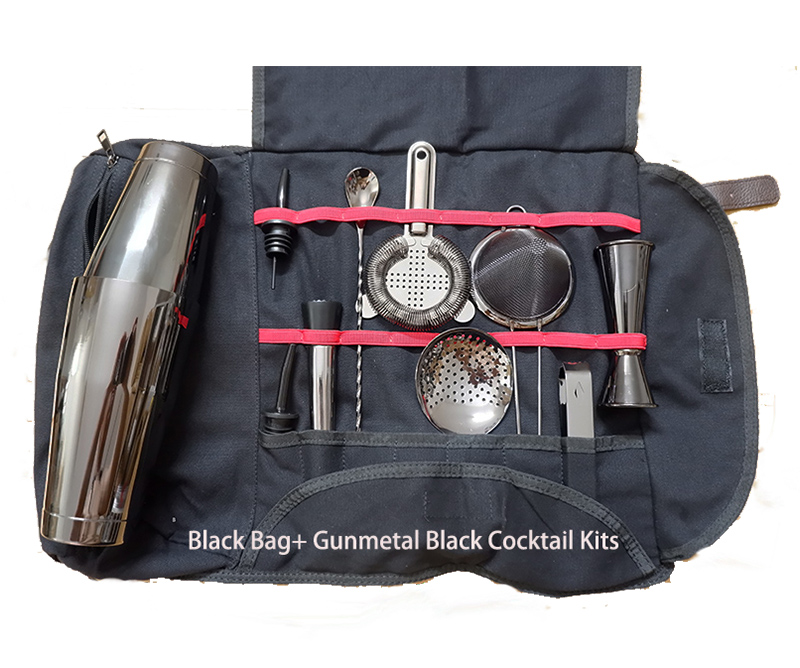 Free Shipping Cocktail Tool Set Bartender Kit Portable Tote Bag,Cocktail Bar Tool Set Padded,Portable Bar Case Bag for Travel