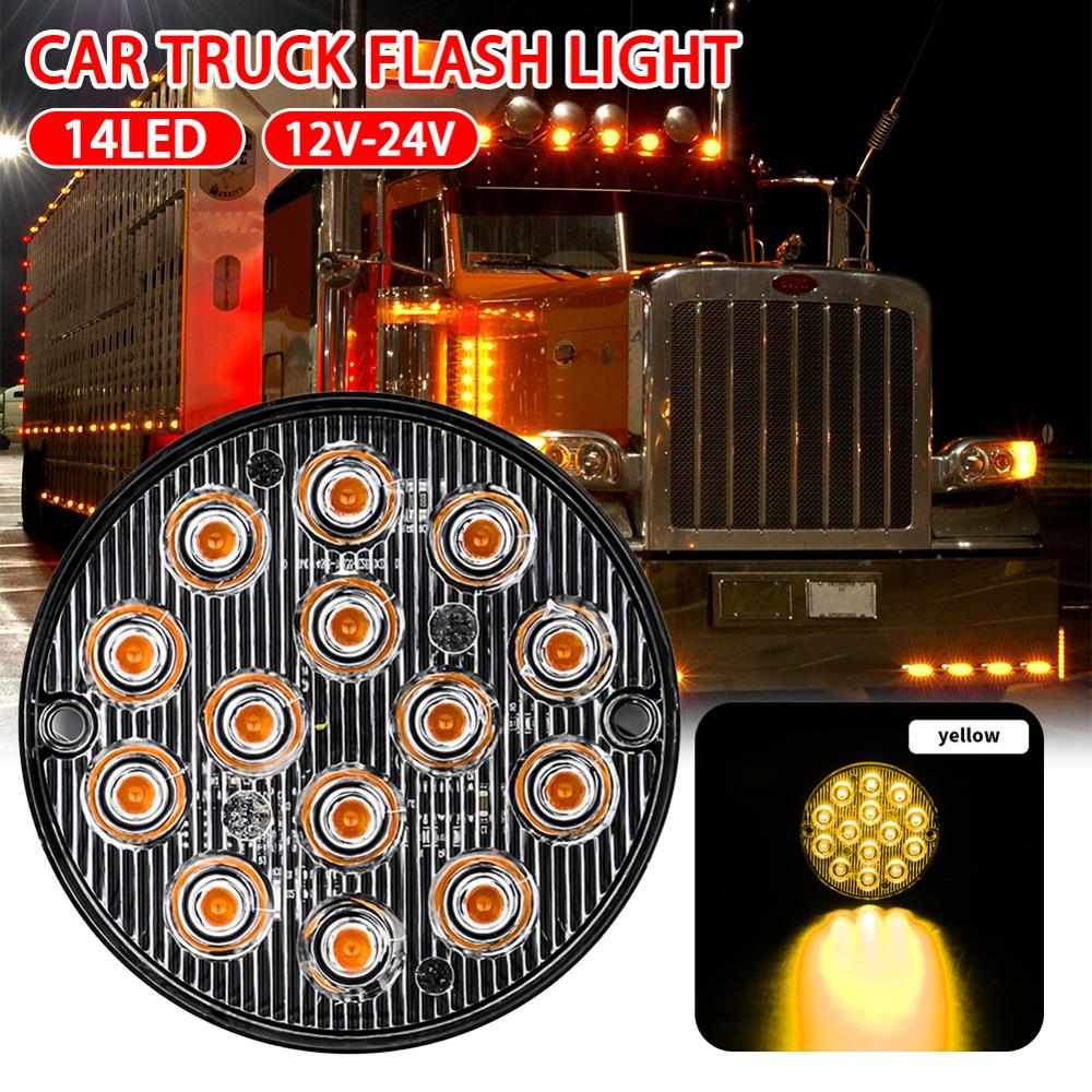 12V-24V 48W Round LED Side Light Bar Flood Round LED Work Light For 4x4 Offroad ATV UTV Truck Tractor Driving Lights