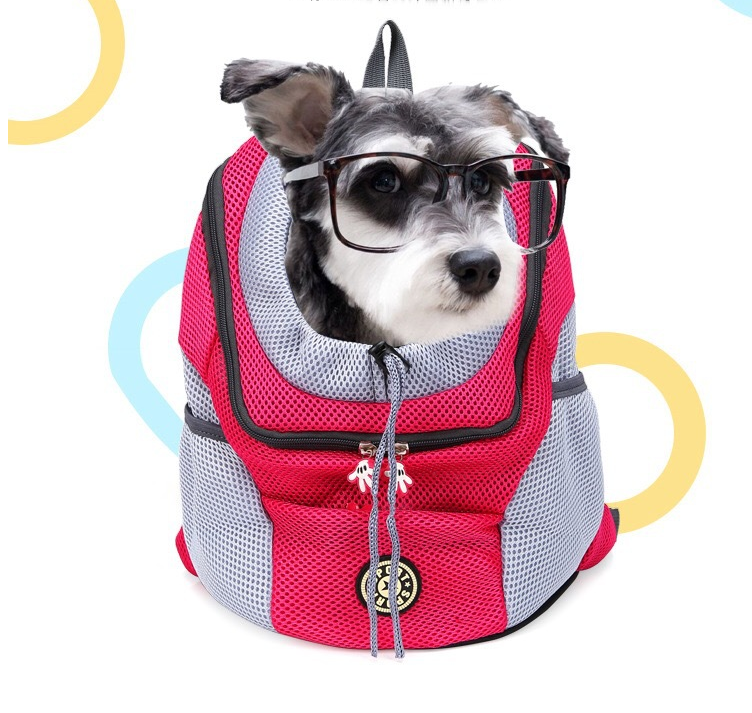 Venxuis New Out Double Shoulder Portable Travel Backpack Outdoor Pet Dog Carrier Bag Pet Dog Front Bag Mesh Backpack Head