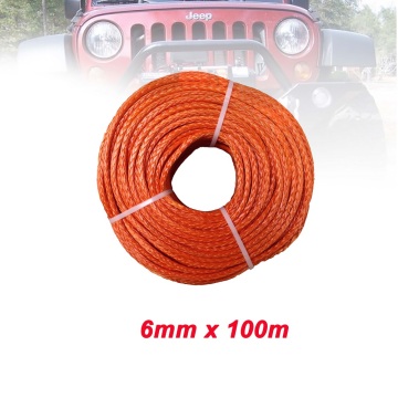 6mm x 100m high quality synthetic winch line free shipping