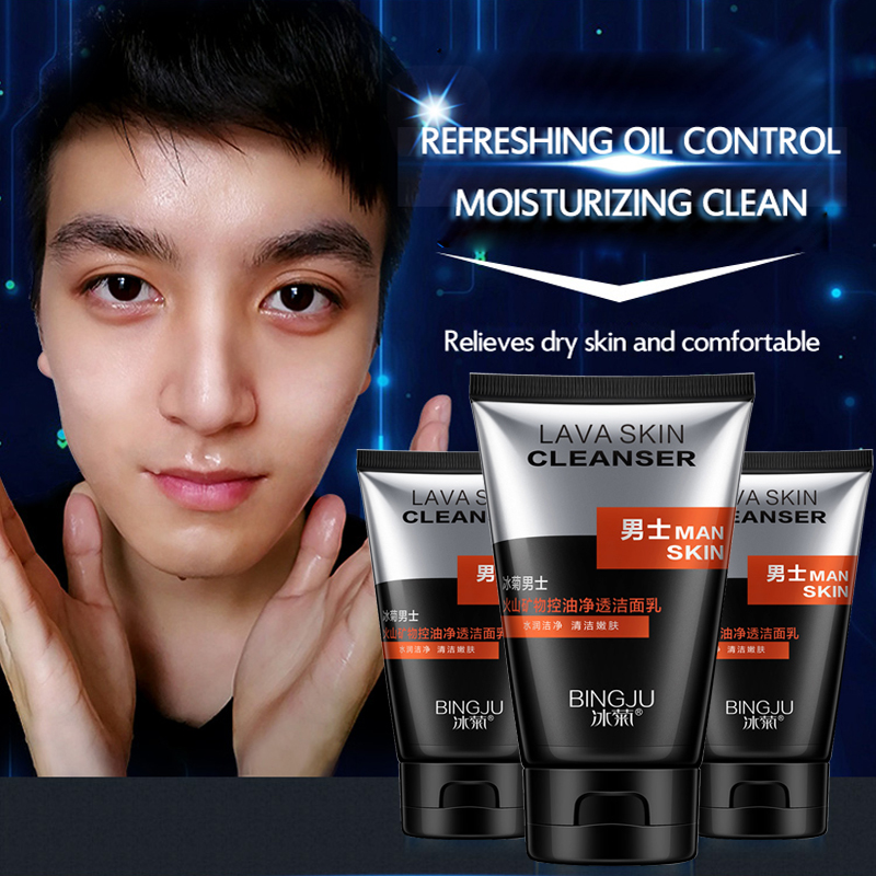 Skin Care Face Washing Man Oil-control facial Cleanser Pore Cleaner Moisturizing Men Cool Deep Cleaning Refresh Moist Face Care