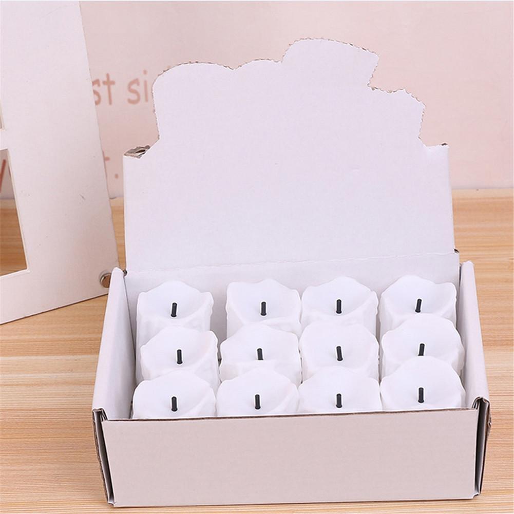 12pcs Of LED Electric Battery Powered Tealight Candles Flameless For Christmas Holiday Wedding Decoration Warm White LED Candle