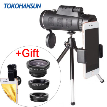 TOKOHANSUN Mobile Phone Camera Lens 40x Telescope Telephoto 40X60 Lenses + 3in1 Fisheye Wide Angle Macro Lentes for Samsung